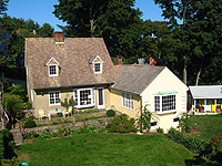 The general headquarters for the workshop: Anthony's garden and the living room wing